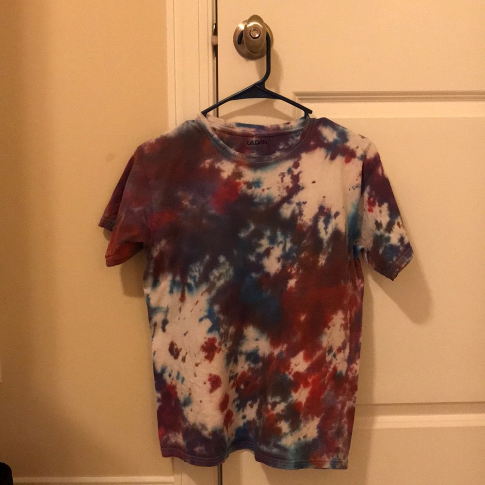 TyeDye purple blue red shirt